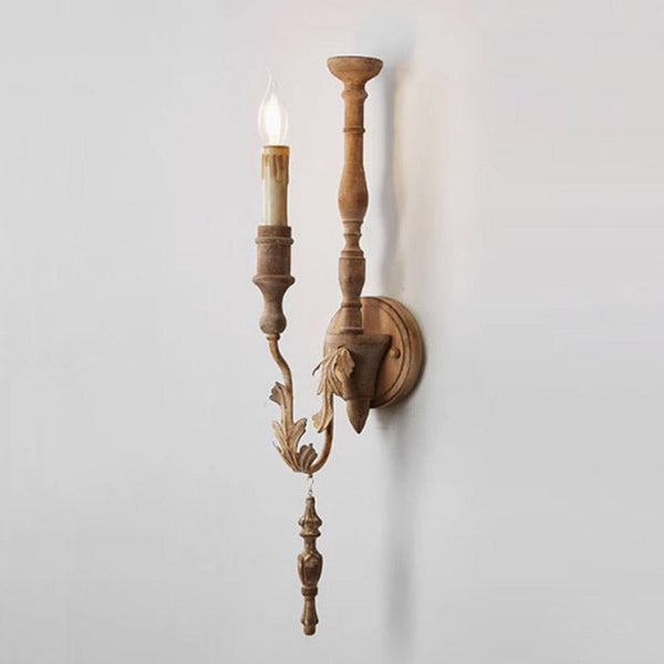 traditional old white wood candle wall sconce