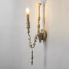traditional old white wood candle wall sconce