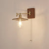 traditional walnut brass glass wall sconce