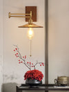 traditional walnut brass glass wall sconce