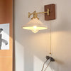 traditional walnut brass glass wall sconce