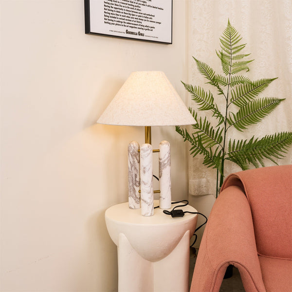 traditional white marble gold table lamp