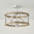 transitional black walnut wood iron semi flush ceiling light
