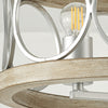 transitional black walnut wood iron semi flush ceiling light