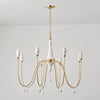 transitional ivory gold wood candle chandelier