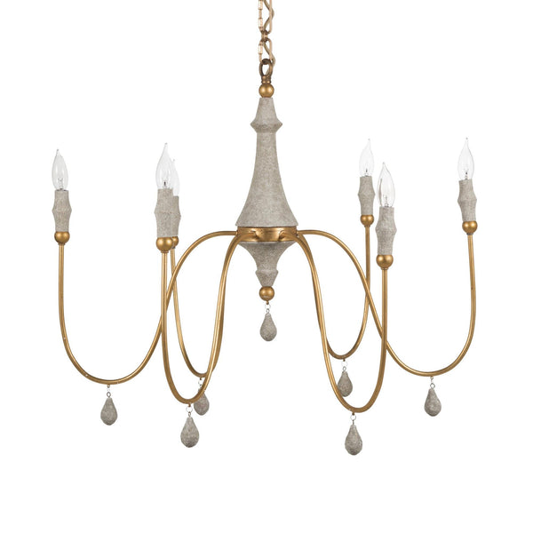 transitional ivory gold wood candle chandelier