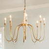 transitional ivory gold wood candle chandelier