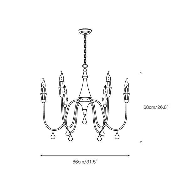 transitional ivory gold wood candle chandelier