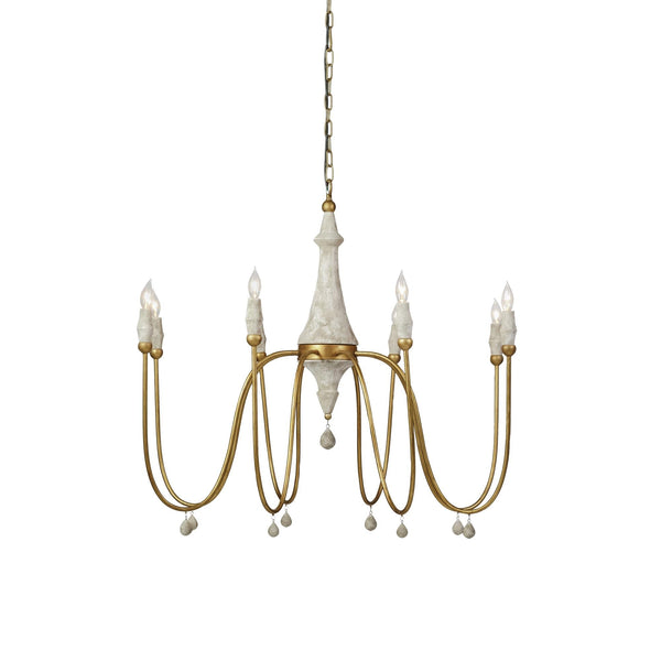 transitional ivory gold wood candle chandelier
