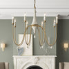 transitional ivory gold wood candle chandelier