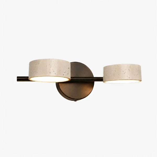 travertine rotatable led vanity wall sconce