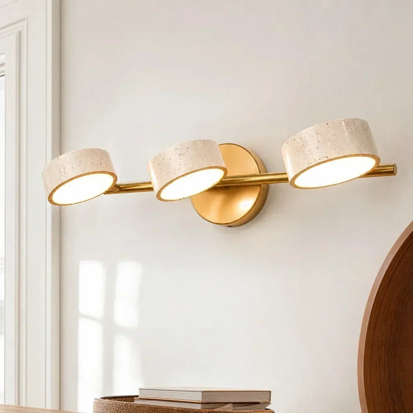 travertine rotatable led vanity wall sconce
