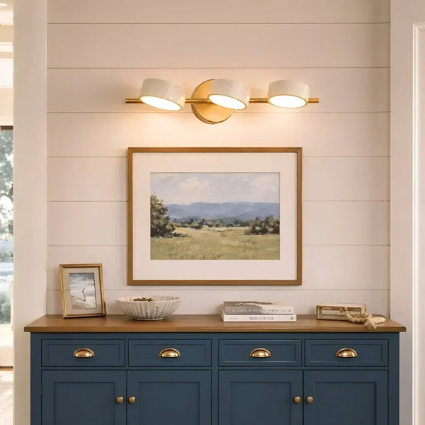 travertine rotatable led vanity wall sconce
