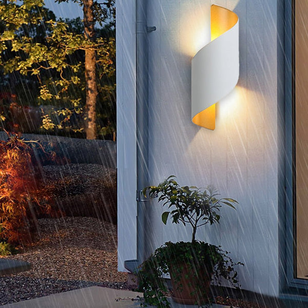 Unique Spiral Design Led Waterproof Two Way Luminous Wall Light For Aisle Balcony