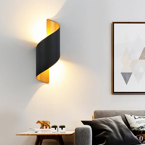 Unique Spiral Design Led Waterproof Two Way Luminous Wall Light For Aisle Balcony