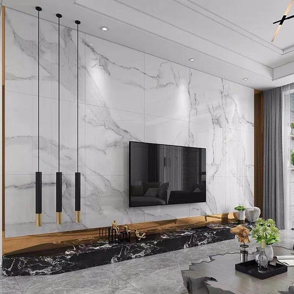 Elongated Cylinder Black And Gold Metal Shade Led Modern Pendant Light Island Hanging Lights