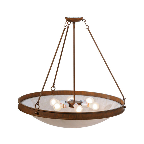 vintage brass white alabaster 6 light ceiling lamp
