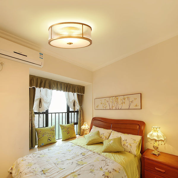 vintage brass white glass flush mount ceiling light