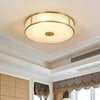 vintage brass white glass flush mount ceiling light