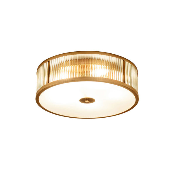 vintage brass white glass flush mount ceiling light