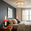 vintage brass white glass flush mount ceiling light