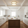 vintage brass white glass flush mount ceiling light