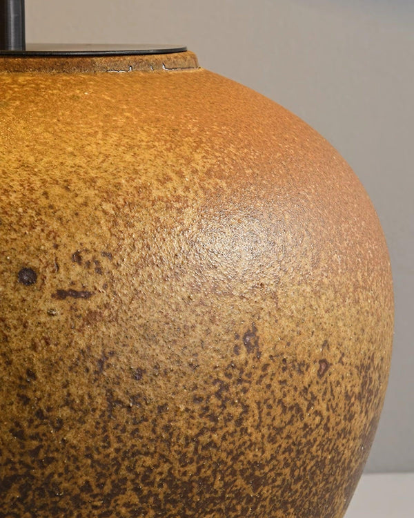 vintage ceramic table lamp with fabric shade