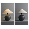 vintage ceramic table lamp with fabric shade