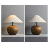 vintage ceramic table lamp with fabric shade