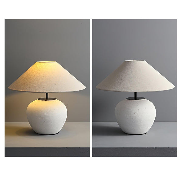 vintage ceramic table lamp with fabric shade