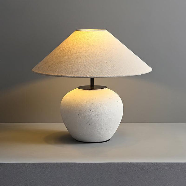 vintage ceramic table lamp with fabric shade
