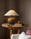 vintage ceramic table lamp with fabric shade