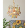 vintage gold murano glass petal chandelier