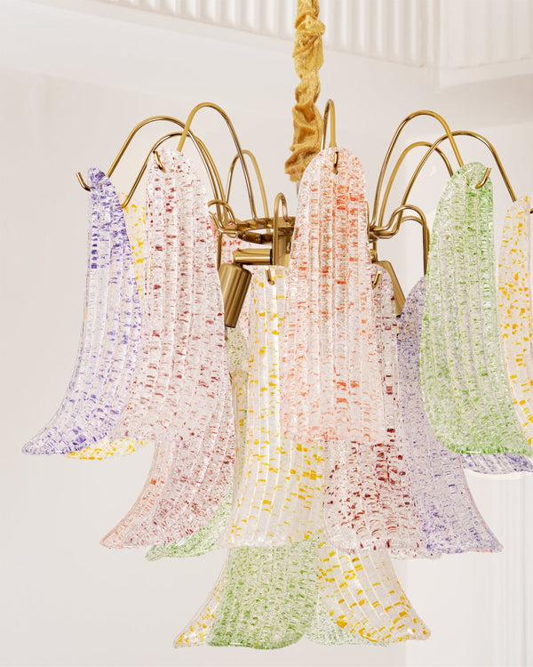 vintage gold murano glass petal chandelier