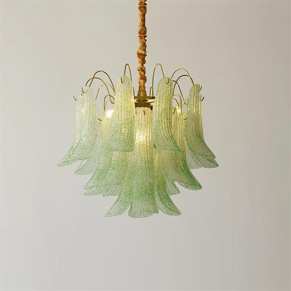 vintage gold murano glass petal chandelier