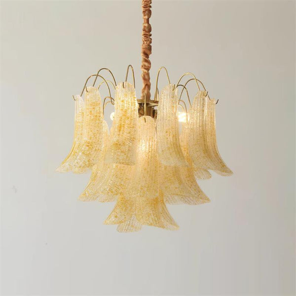 vintage gold murano glass petal chandelier