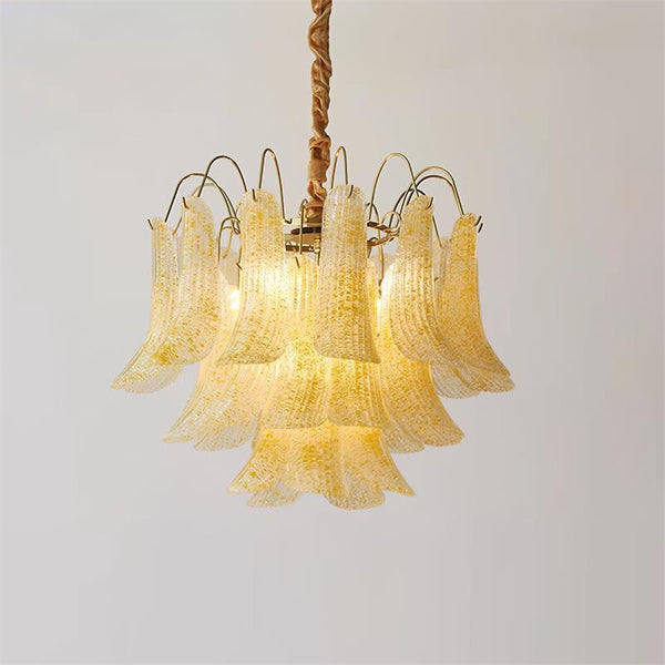 vintage gold murano glass petal chandelier