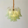 vintage gold murano glass petal chandelier