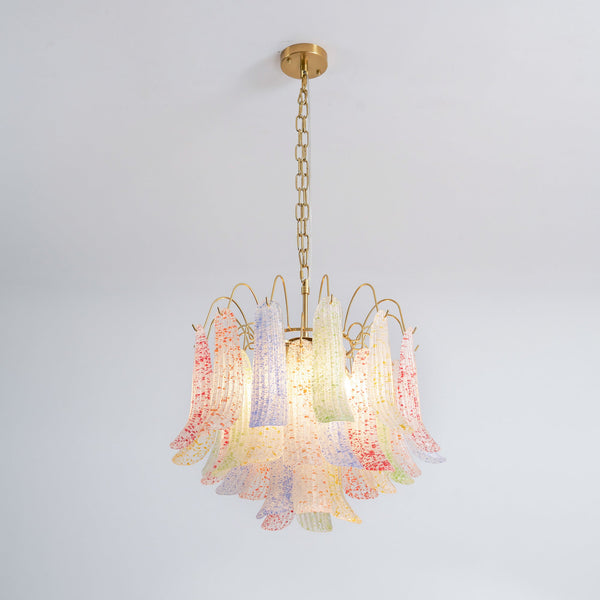 vintage gold murano glass petal chandelier
