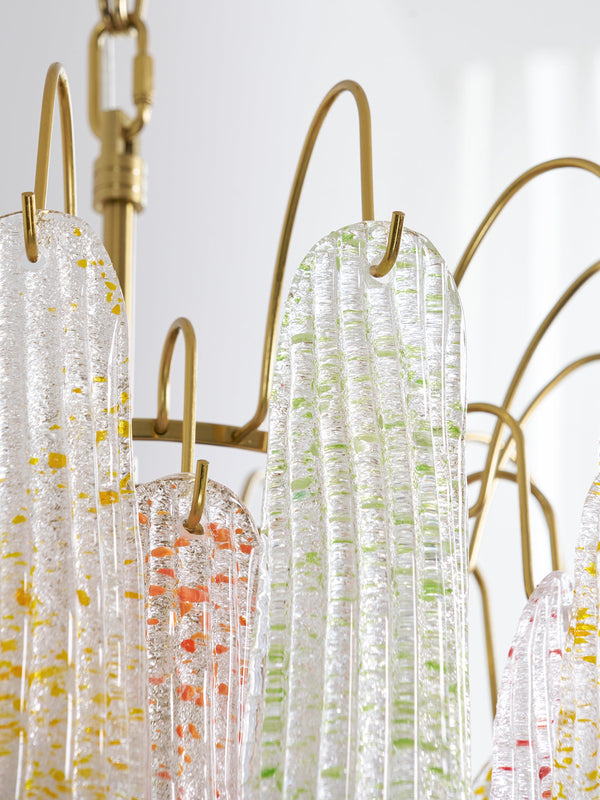 vintage gold murano glass petal chandelier