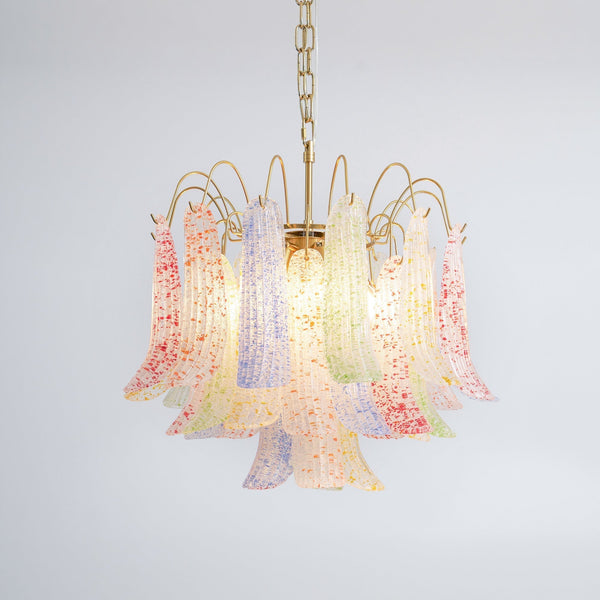 vintage gold murano glass petal chandelier