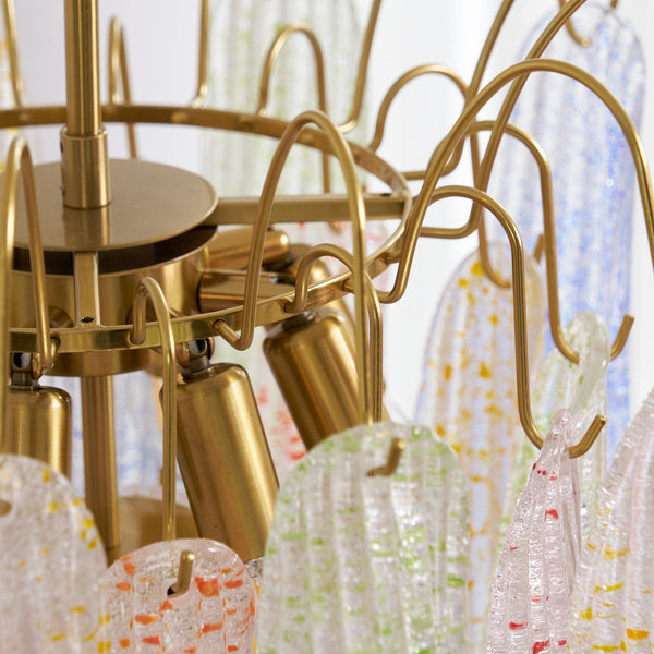 vintage gold murano glass petal chandelier