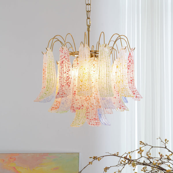 vintage gold murano glass petal chandelier