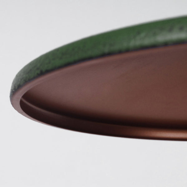 vintage green iron saucer pendant light