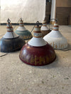 vintage hand painted distressed iron pendant lamp