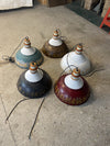 vintage hand painted distressed iron pendant lamp