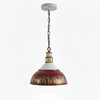 vintage hand painted distressed iron pendant lamp