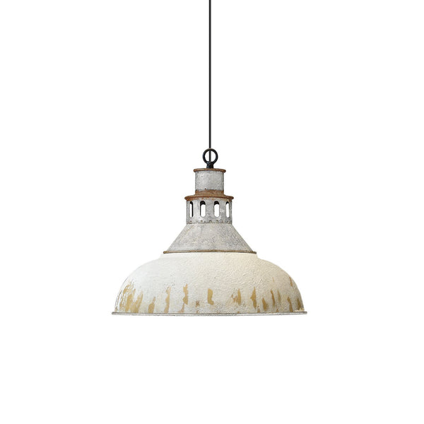 vintage hand painted distressed iron pendant lamp