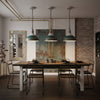 vintage hand painted distressed iron pendant lamp