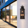 vintage matte black iron glass pagoda wall sconce